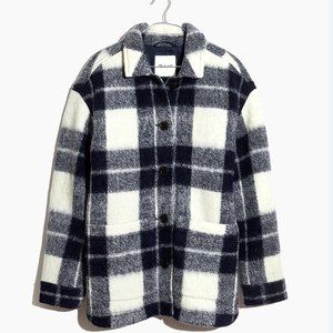Madewell Walton Blue Plaid Shirt-Jacket - XS